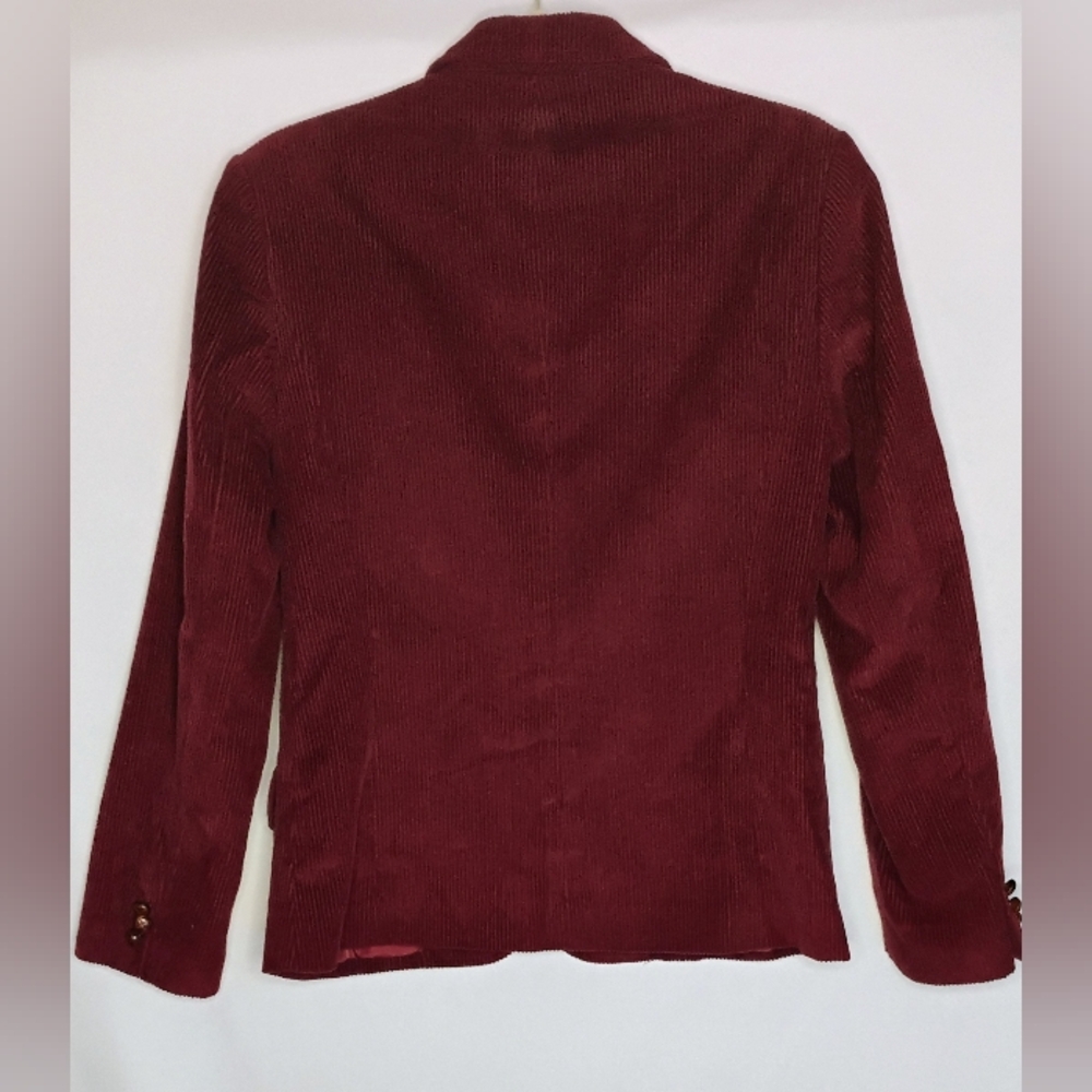Vintage Burgundy Corduroy Jacket Blazer Women's Sz 9/10 Cotton Nylon Lined Y-3 - Picture 2 of 11